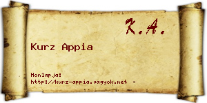 Kurz Appia névjegykártya